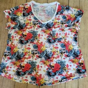 Super cute floral skull Torrid Cotton T